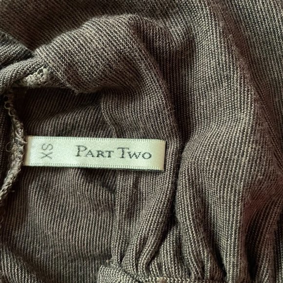 Part Two XS Brown Button-Up Turtleneck - Picture 3 of 5